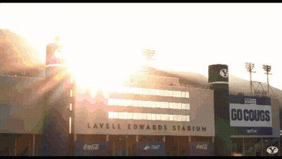 Lavelle Edwards Stadium With Sun Shining Through Windows GIF