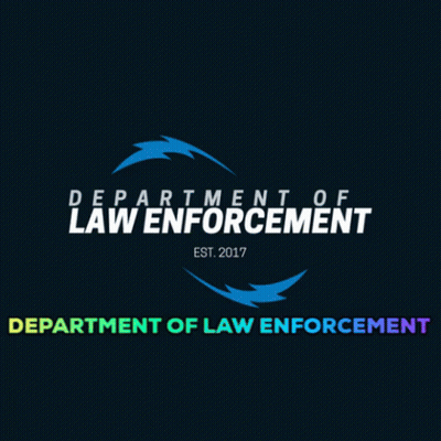 Law Enforcement Logo With Blue Lightning GIF