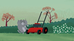 Lawn Mower Kitty Is Not A Cat Start Tired GIF