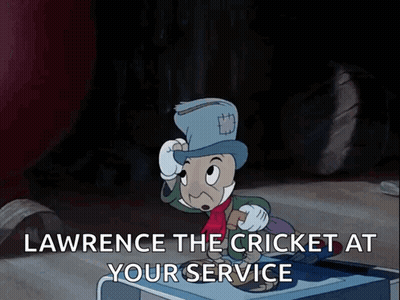 Lawrence The Cricket At Your Service GIF