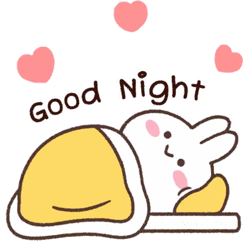Laying Character With Good Night Above Sticker