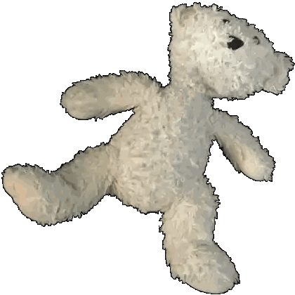 Laying White Teddy Bear With Black Nose Sticker