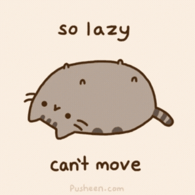 Lazy Cat With Can't Move Words GIF