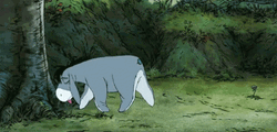 Lazy Eeyore Bumping His Head GIF