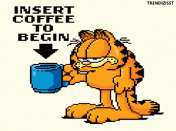 Lazy Garfield Need Coffee