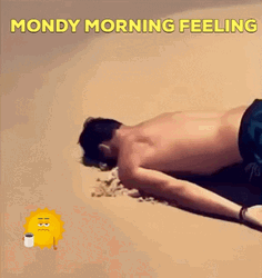 Lazy Man Crawling At Sea Funny Monday Feeling GIF