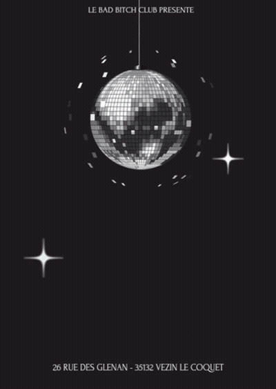Le Bad Bitch Club Disco Ball Poster GIF