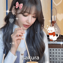 Le Sserafim Sakura Miyawaki Cute Ribbon Hairclip GIF