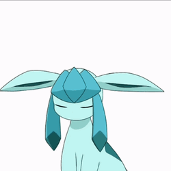 Leafeon Hugging Glaceon GIF