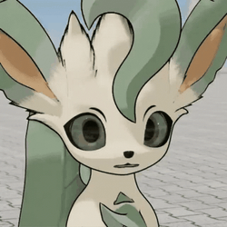 Leafeon Nodding And Raising Eyebrow GIF