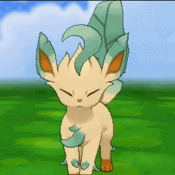 Leafeon Shaking Its Head GIF