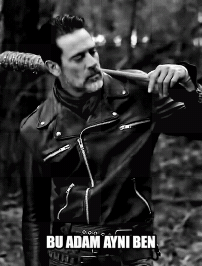 Leather Jacket Man Holding Bat Saying Bu Adam Ayni Ben GIF
