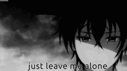 Leave Me Alone Monochromatic Anime Boy GIF