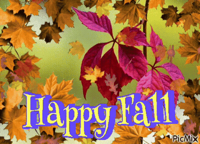 Leaves With Happy Fall GIF