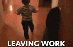 Leaving Work Kid Stairs GIF
