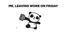 Leaving Work On Friday Cute Panda GIF