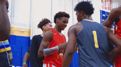 LeBron Bronny James Jr Hugging Opposing Team GIF