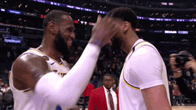 LeBron James And Anthony Davis Shaking Hands GIF