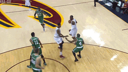 Lebron James Bounce Pass Shot GIF