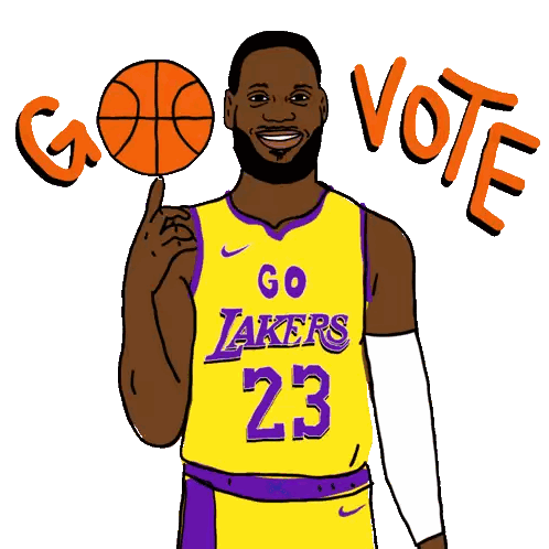 LeBron James Holding Basketball Saying Go Lakers Sticker