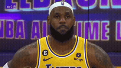 LeBron James In Yellow Jersey Number 6 GIF
