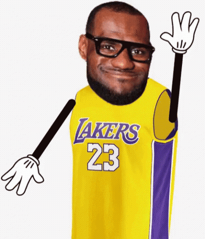 LeBron James In Yellow Lakers Jersey GIF