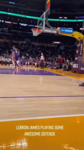 Lebron James Is Playing Some Awesome Defense In A Basketball Game GIF