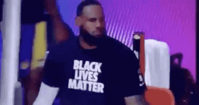 Lebron James Is Wearing A Black Lives Matter T-Shirt While Walking On Stage . GIF