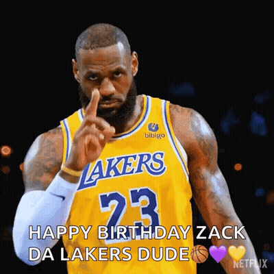 Lebron James Is Wearing A Lakers Jersey And Pointing His Finger GIF