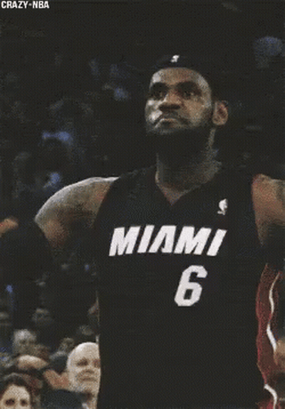 Lebron James Is Wearing A Miami 6 Jersey GIF