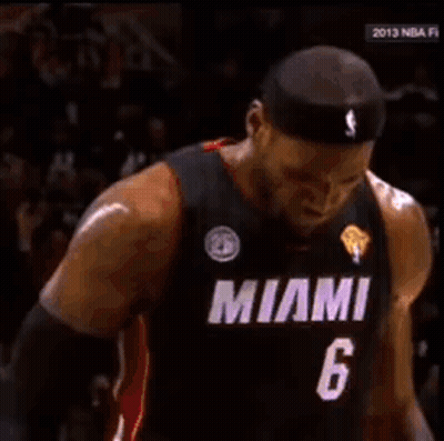 Lebron James Is Wearing A Miami Jersey During A Game GIF