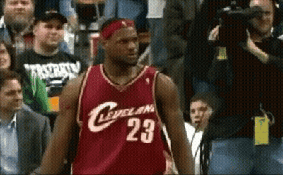 Lebron James Is Wearing A Red Cleveland Jersey GIF