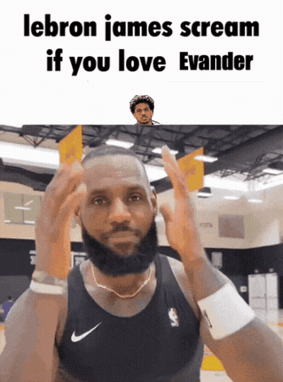Lebron James Screams If You Love Evander In A Basketball Gym GIF
