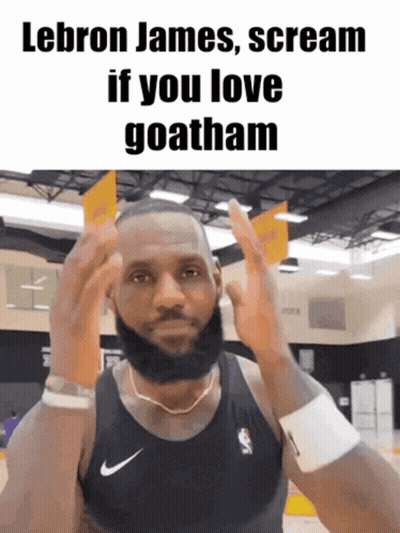 Lebron James Screams If You Love Goatham While Wearing A Nike Tank Top GIF
