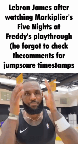 LeBron James Watching Markiplier Play FNAF GIF