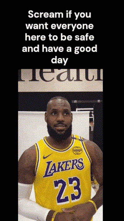 LeBron James Wearing Yellow Lakers Jersey GIF