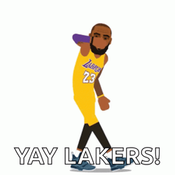Lebron James Yay Lakers Cartoon Dance GIF