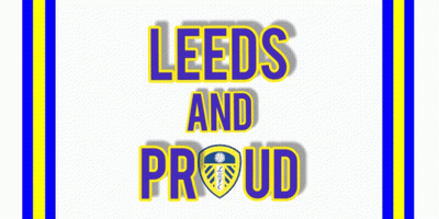 Leeds And Proud Poster Blue And Yellow Border GIF