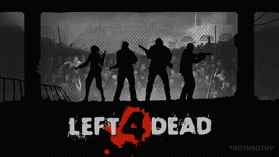 Left 4 Dead Group Facing Crowd Of Zombies GIF