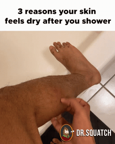 Leg With Caption 3 Reasons Your Skin Feels Dry After You Shower GIF