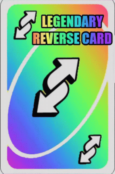 Legendary Reverse Card With Two Opposite Arrows GIF