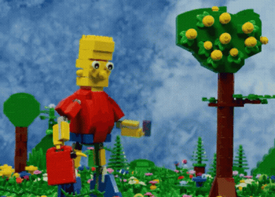 Lego Bart Simpson Next To Lemon Tree GIF
