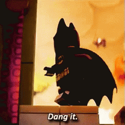 Lego Batman Silhouette Saying Dang It GIF