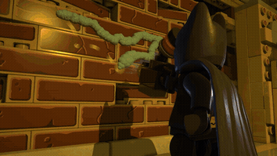 Lego Batman Standing Next To Brick Wall GIF