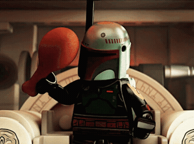Lego Boba Fett Holding Chicken Leg GIF