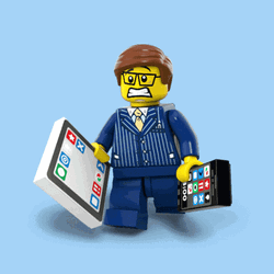 Lego Businessman Late GIF