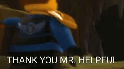 Lego Character Holding Bread Saying Thank You Mr Helpful GIF