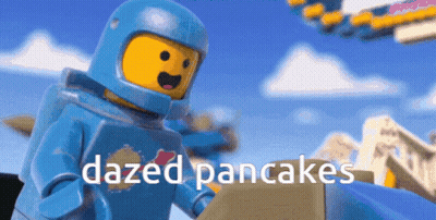 Lego Character Saying Dazed Pancakes GIF