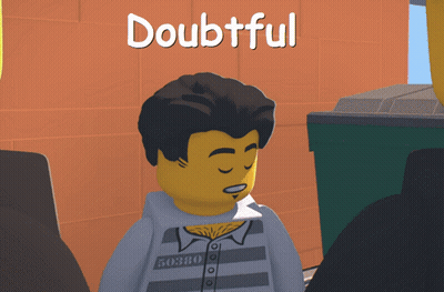 Lego Character Saying Doubtful GIF