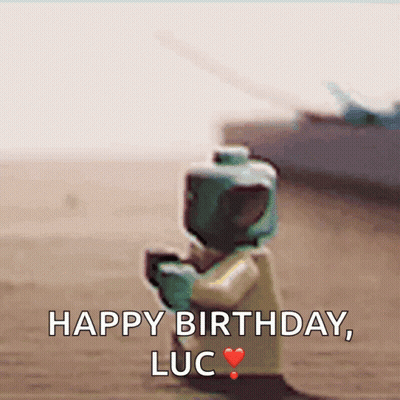 Lego Character Says Happy Birthday Luc GIF
